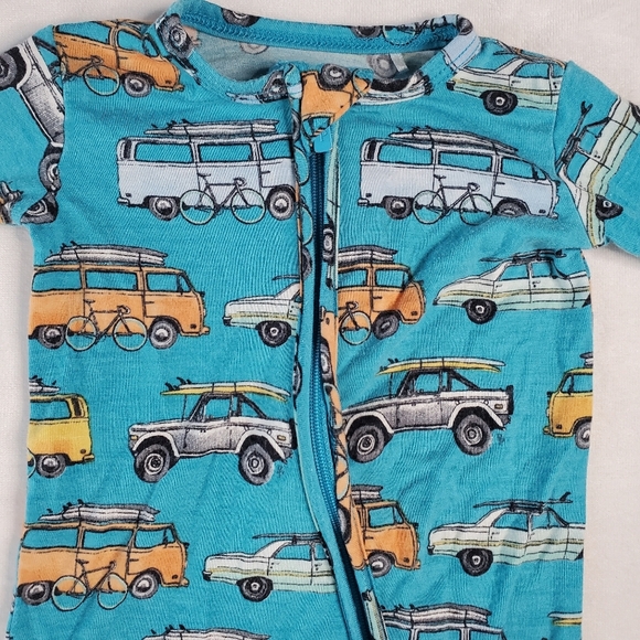 Posh Peanut Cars Bus Footed Sleeper Pajamas Footie Bamboo Newborn - Picture 3 of 12